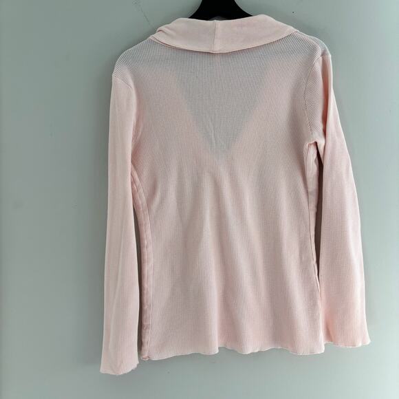 Y2K Old Navy Pink Waffle Knit Thermal Sweater Womens Size Large - Picture 5 of 6